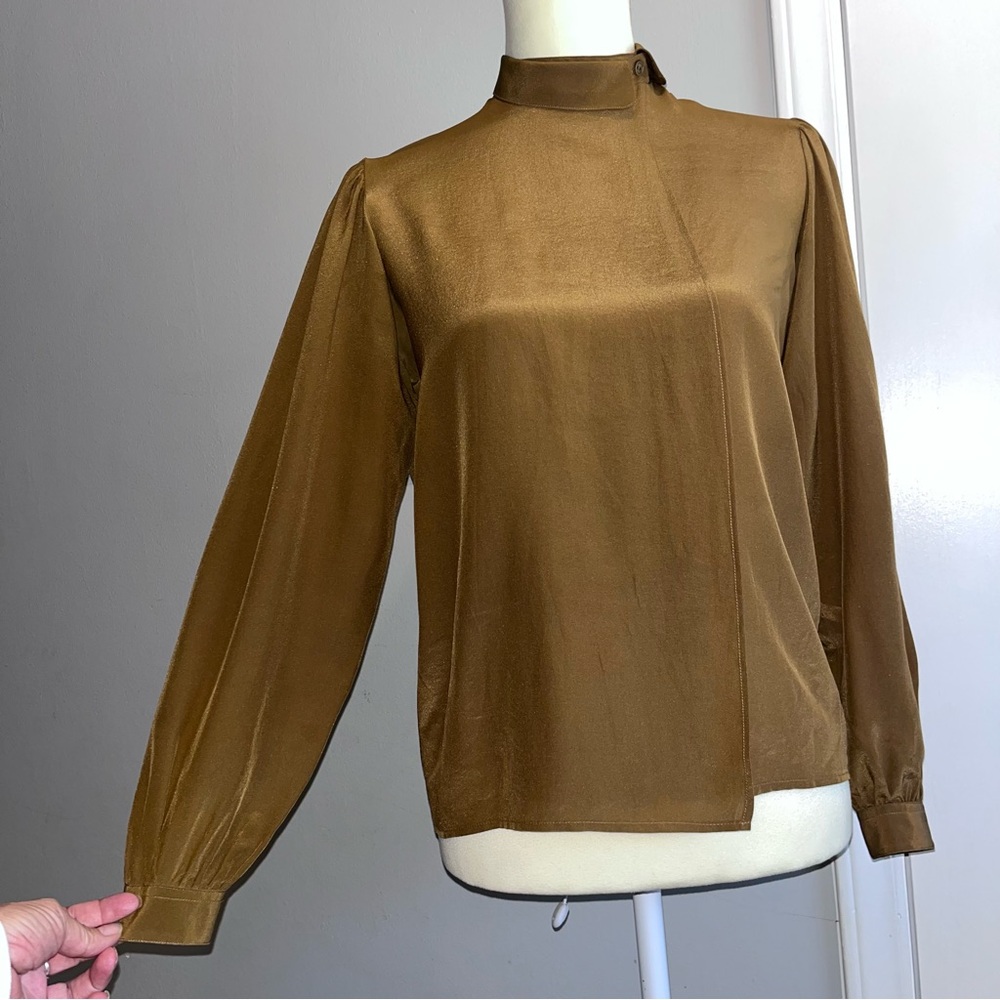 Fenn Wright & Manson 100% Silk Vintage Wrap Blouse Wrap Neckline
